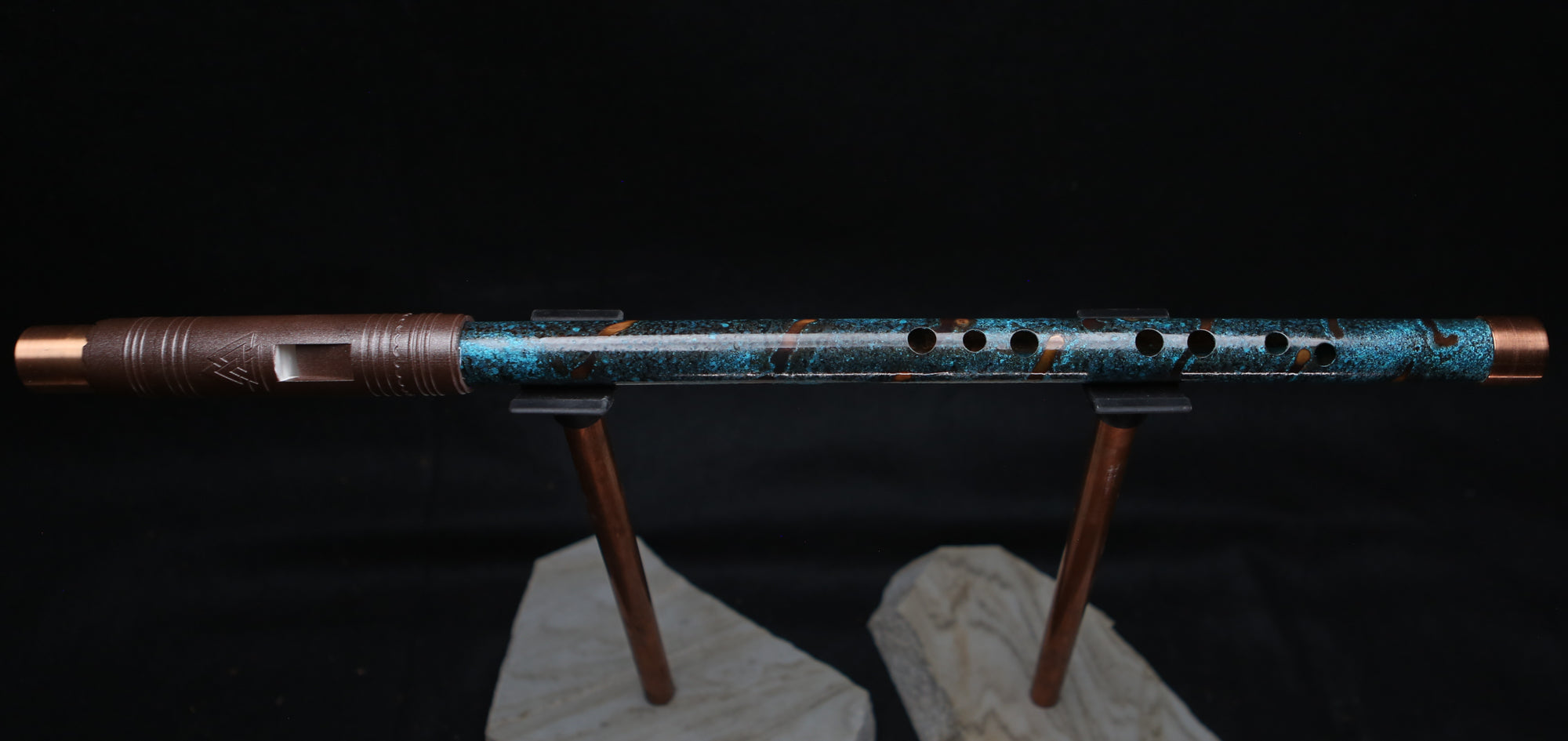 Copper Flute #LE0036 in Deep Arctic Burl | Lullaby Edition