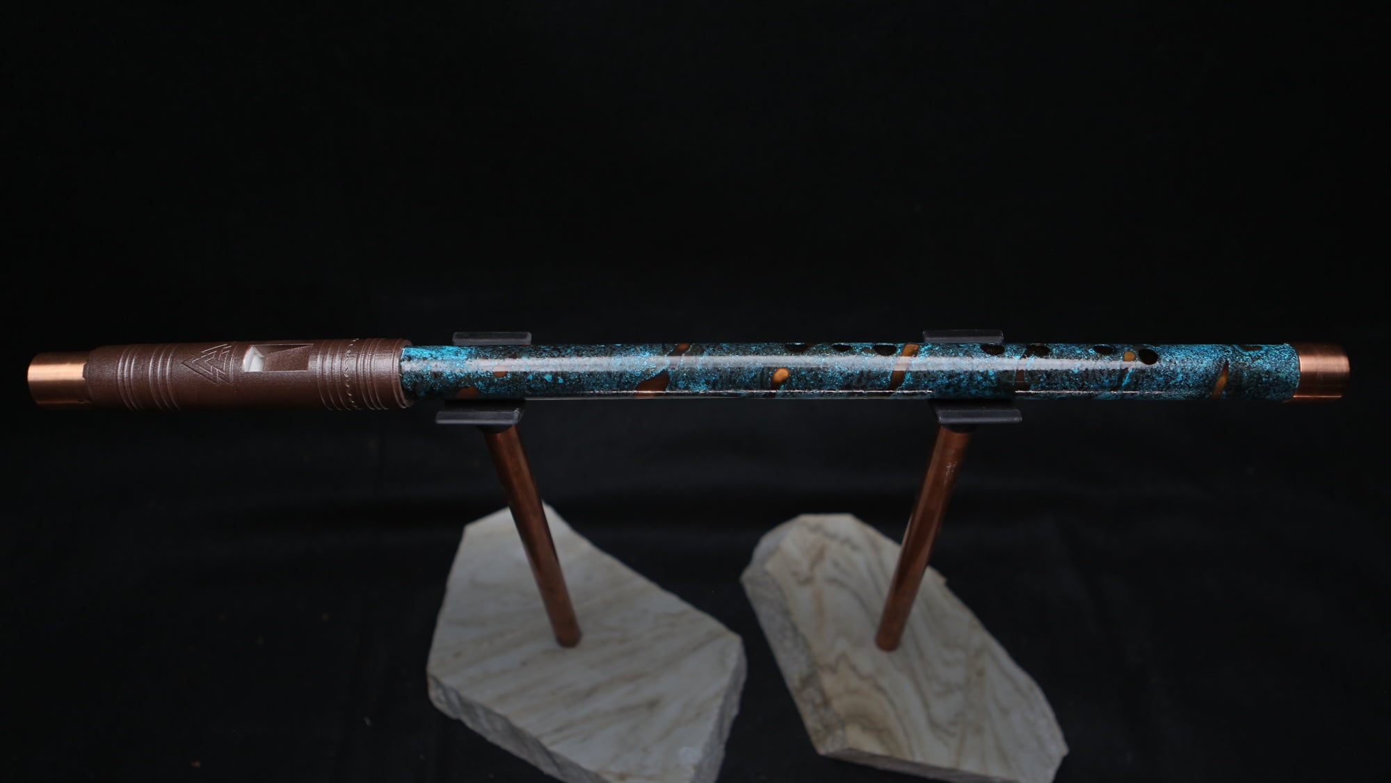 Copper Flute #LE0036 in Deep Arctic Burl | Lullaby Edition