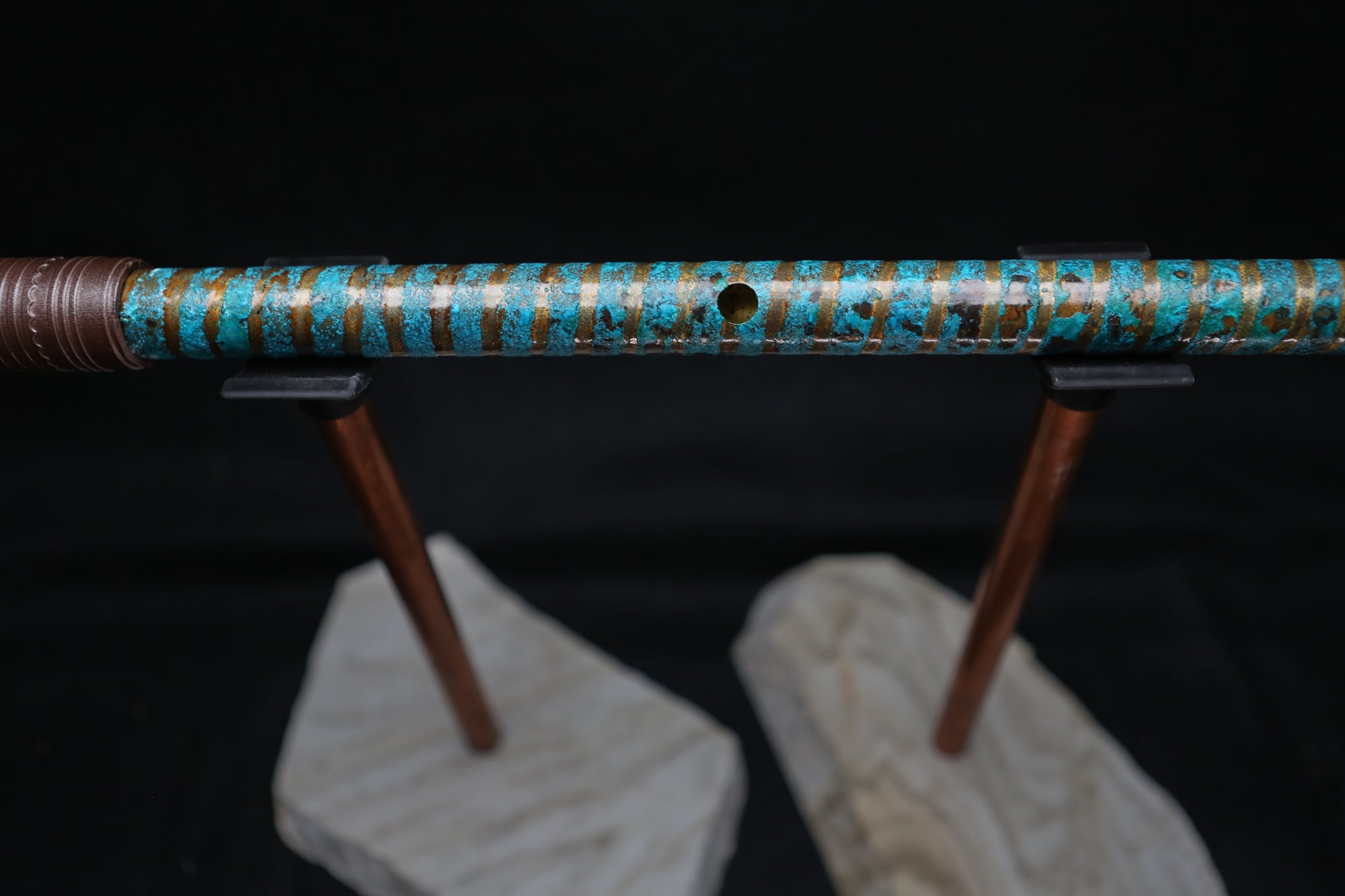 Copper Flute #LE0037 in Turquoise Spiral | Lullaby Edition
