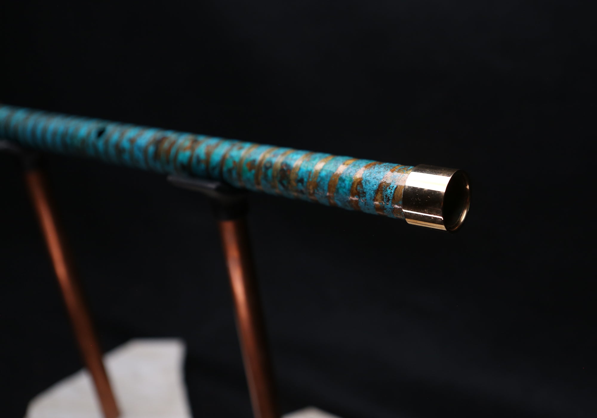 Copper Flute #LE0037 in Turquoise Spiral | Lullaby Edition