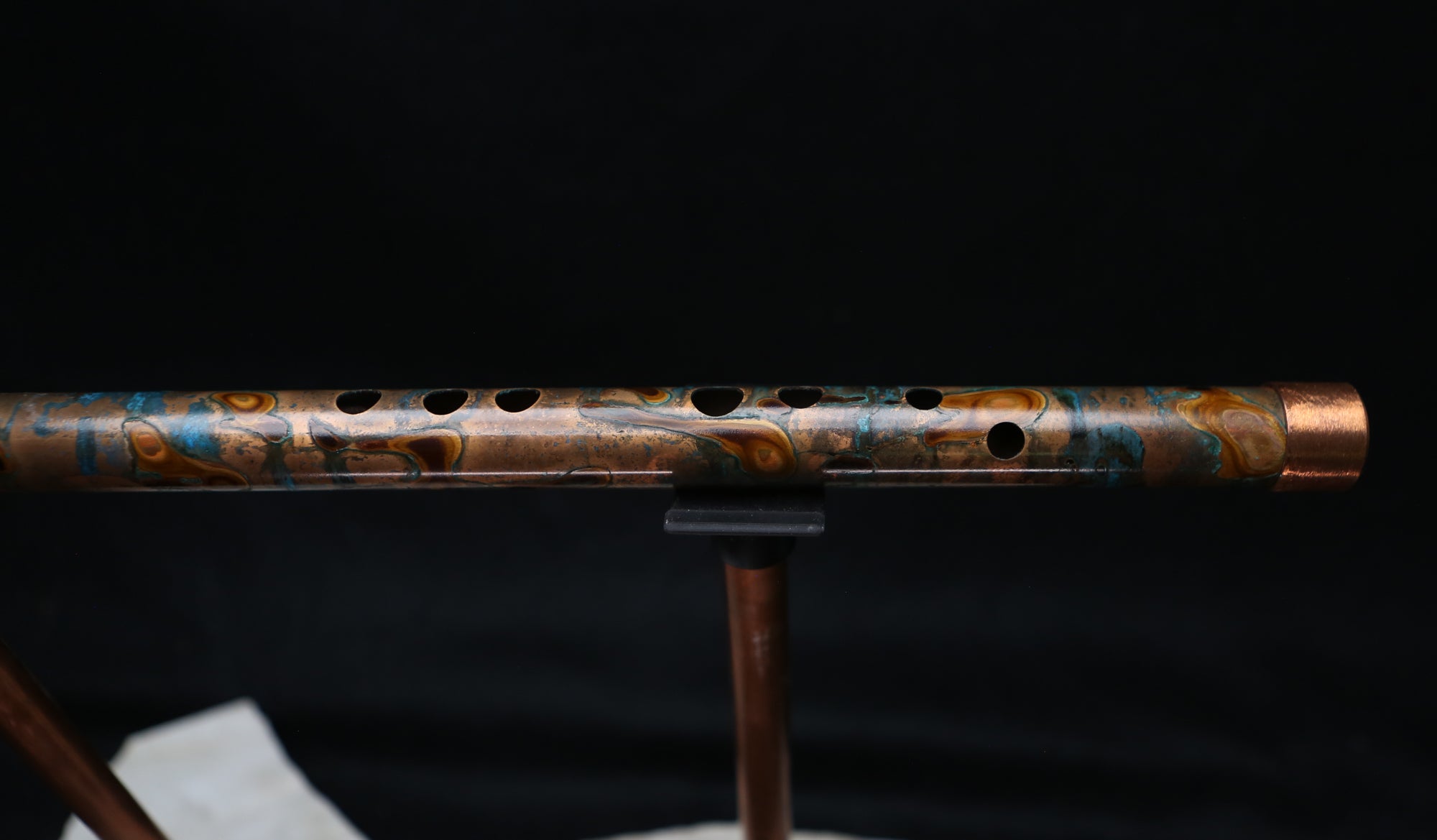 Copper Flute #LE0038 in Autumn Burl w/Brushed End | Lullaby Edition