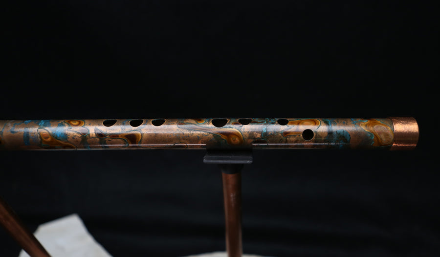Copper Flute #LE0038 in Autumn Burl w/Brushed End | Lullaby Edition