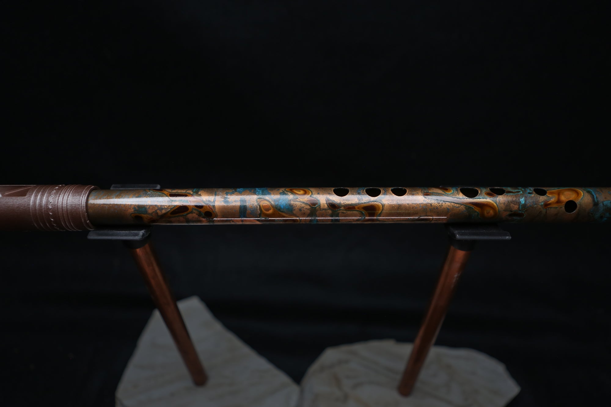 Copper Flute #LE0038 in Autumn Burl w/Brushed End | Lullaby Edition