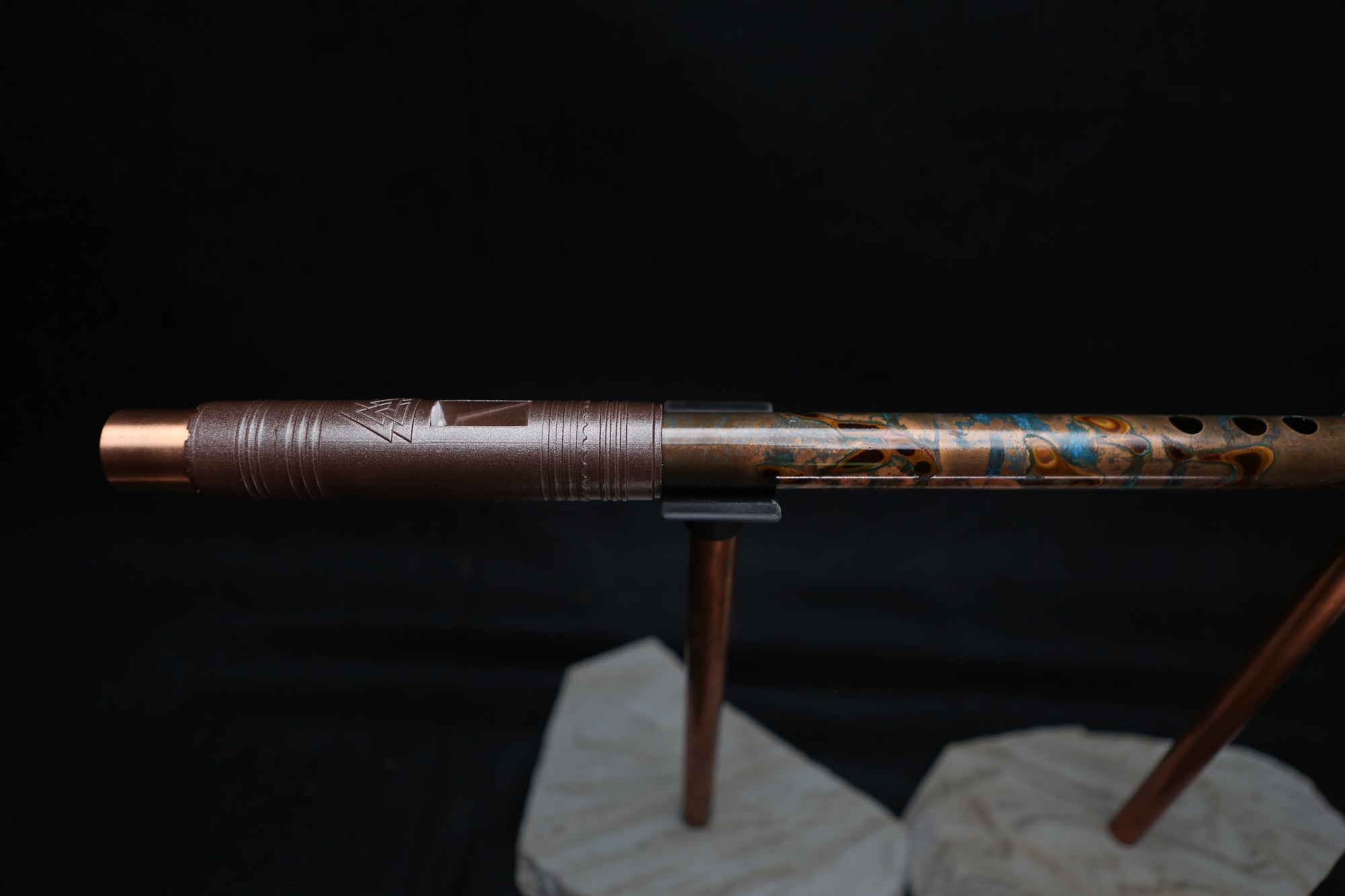 Copper Flute #LE0038 in Autumn Burl w/Brushed End | Lullaby Edition
