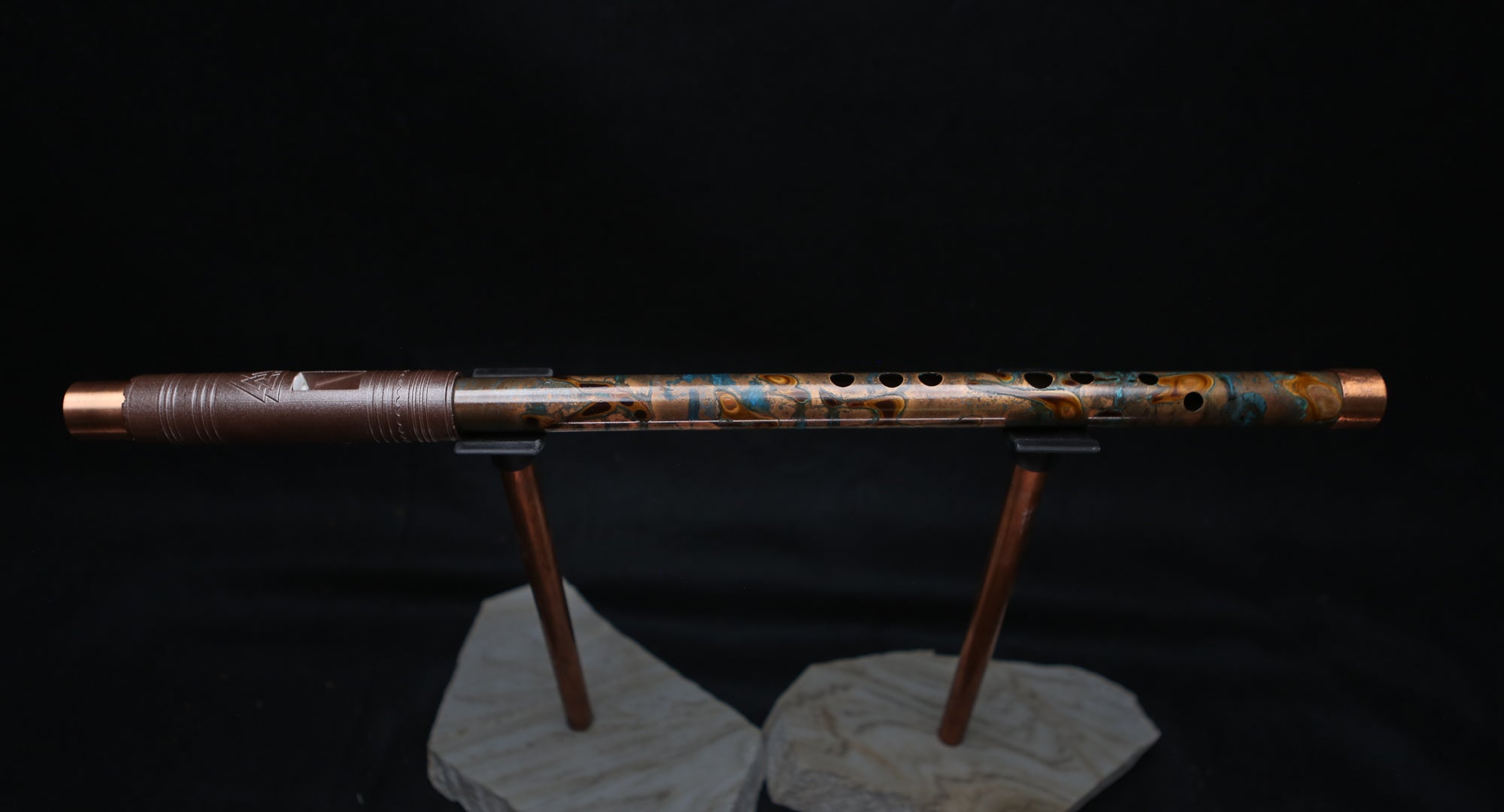 Copper Flute #LE0038 in Autumn Burl w/Brushed End | Lullaby Edition