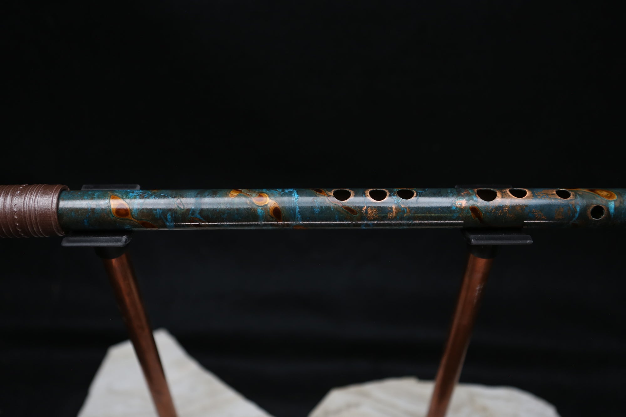 Copper Flute #LE0039 in Rugged Arctic Burl w/Brushed End | Lullaby Edition
