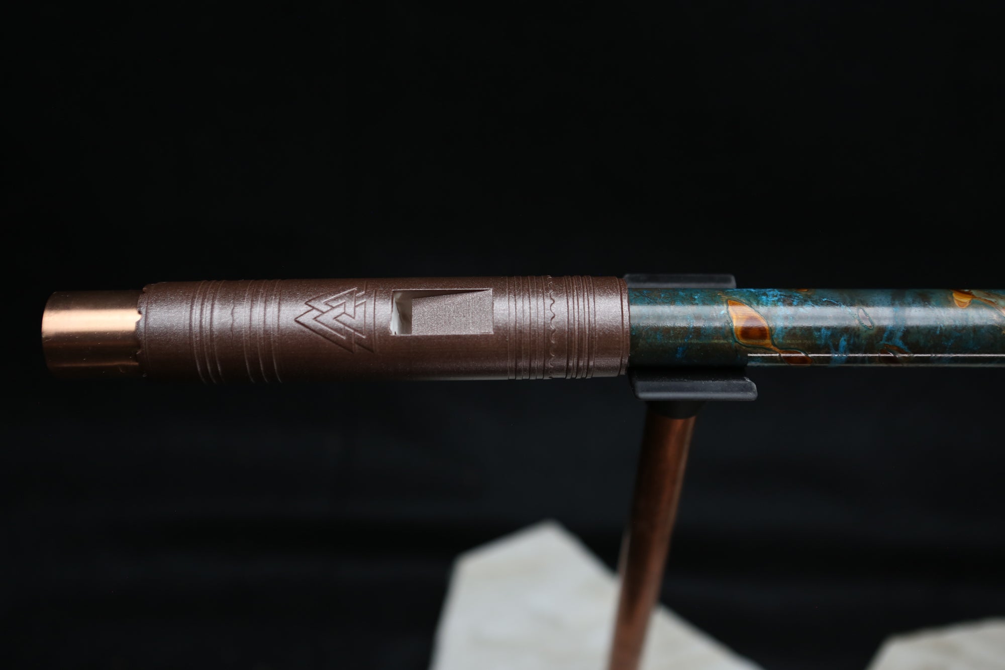 Copper Flute #LE0039 in Rugged Arctic Burl w/Brushed End | Lullaby Edition