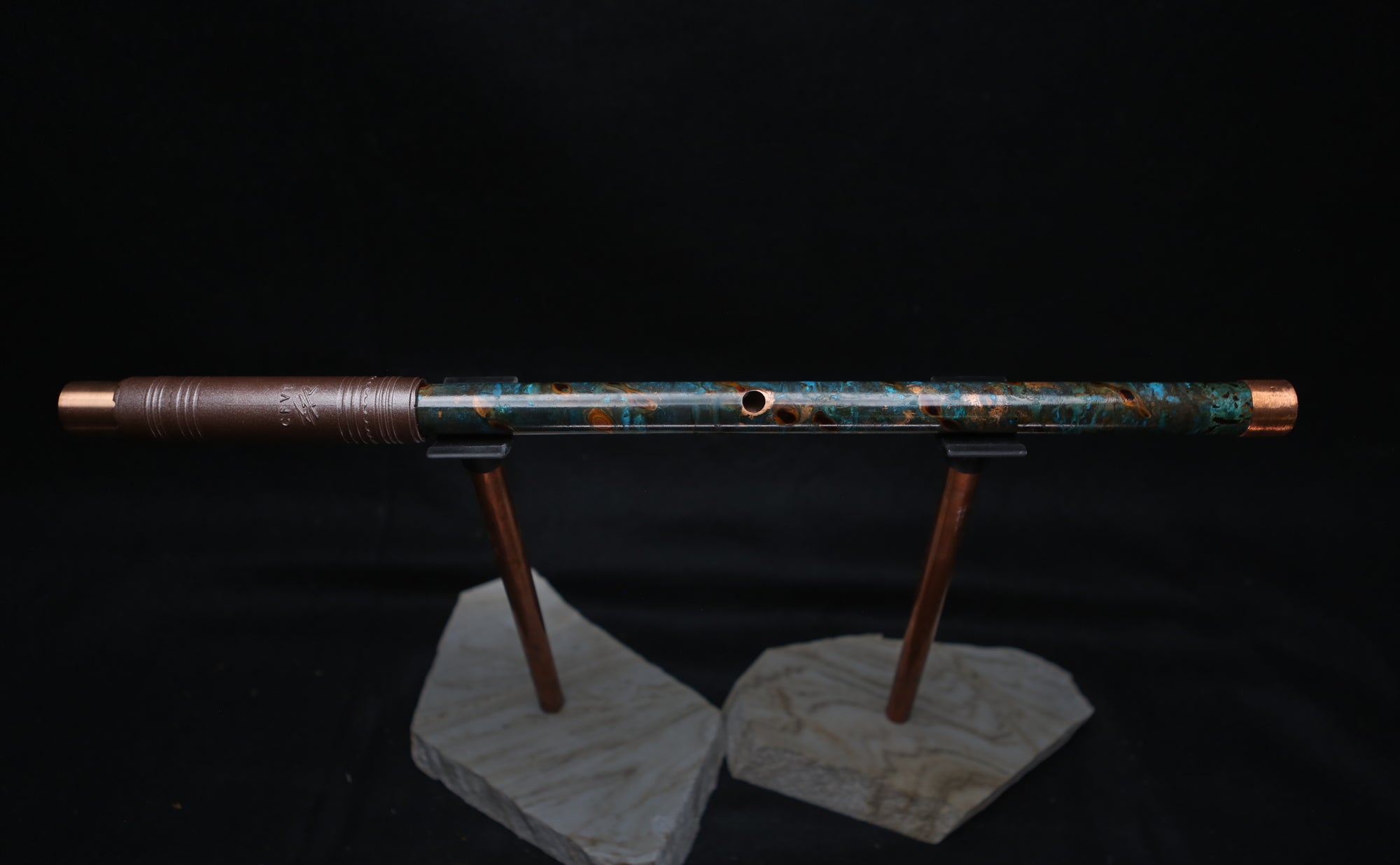 Copper Flute #LE0039 in Rugged Arctic Burl w/Brushed End | Lullaby Edition