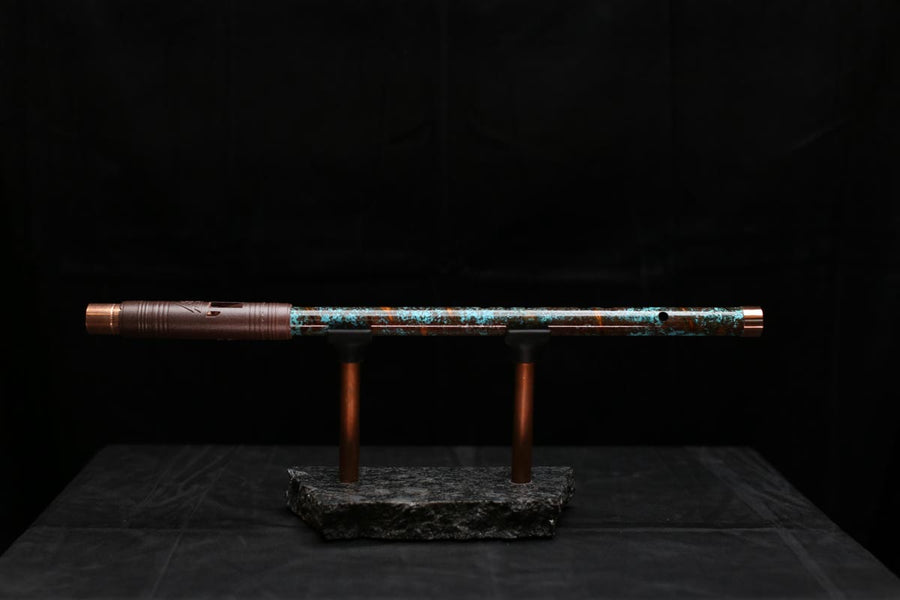 Copper Flute #LE0044 in Turquoise Burl | Lullaby Edition