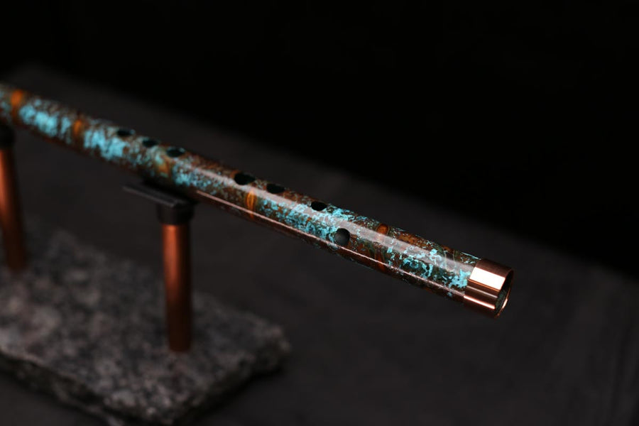 Copper Flute #LE0044 in Turquoise Burl | Lullaby Edition