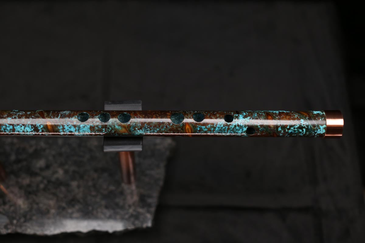 Copper Flute #LE0044 in Turquoise Burl | Lullaby Edition