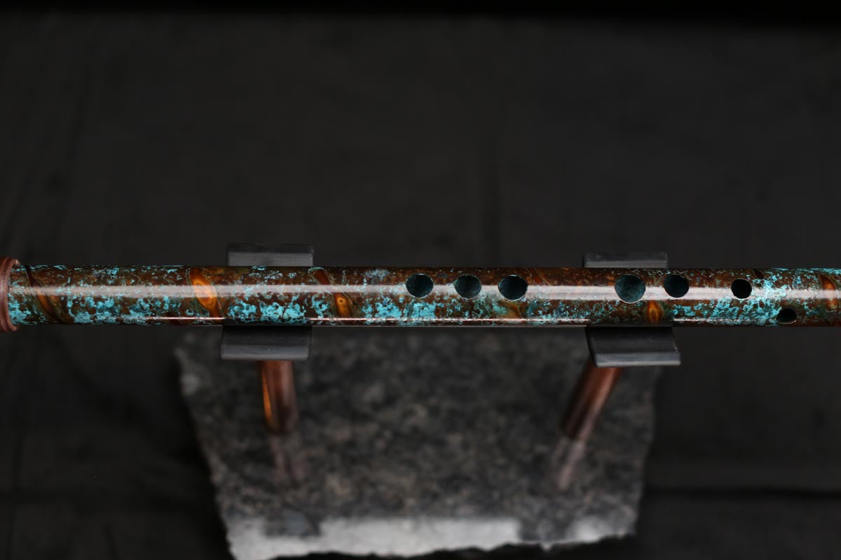 Copper Flute #LE0044 in Turquoise Burl | Lullaby Edition
