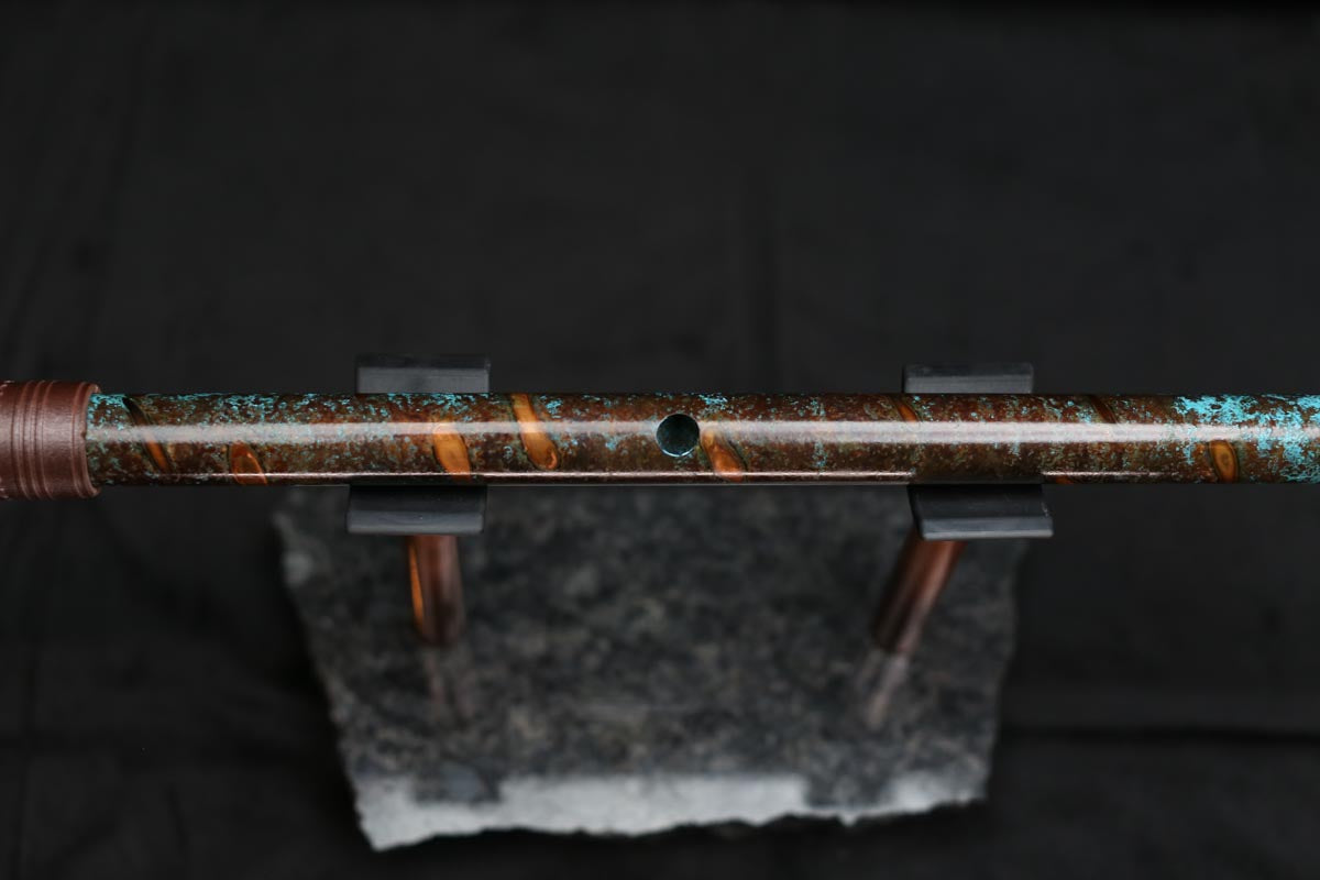 Copper Flute #LE0044 in Turquoise Burl | Lullaby Edition