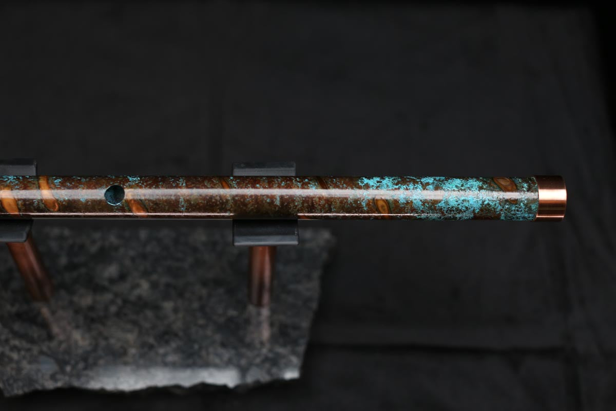 Copper Flute #LE0044 in Turquoise Burl | Lullaby Edition