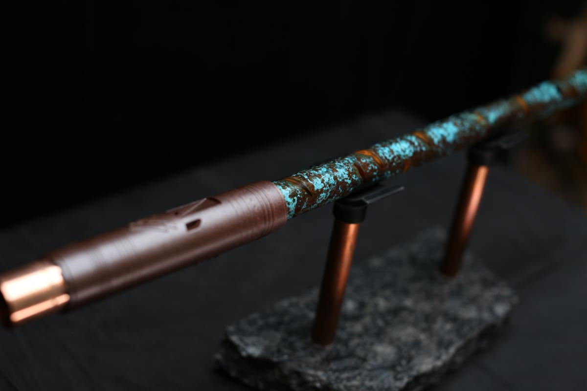 Copper Flute #LE0044 in Turquoise Burl | Lullaby Edition