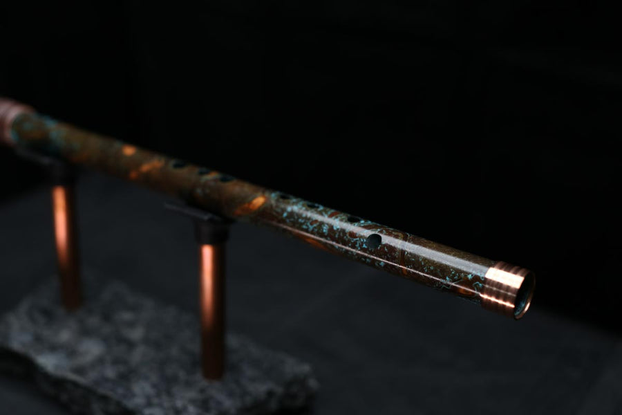 Copper Flute #LE0045 in Turquoise Burl | Lullaby Edition