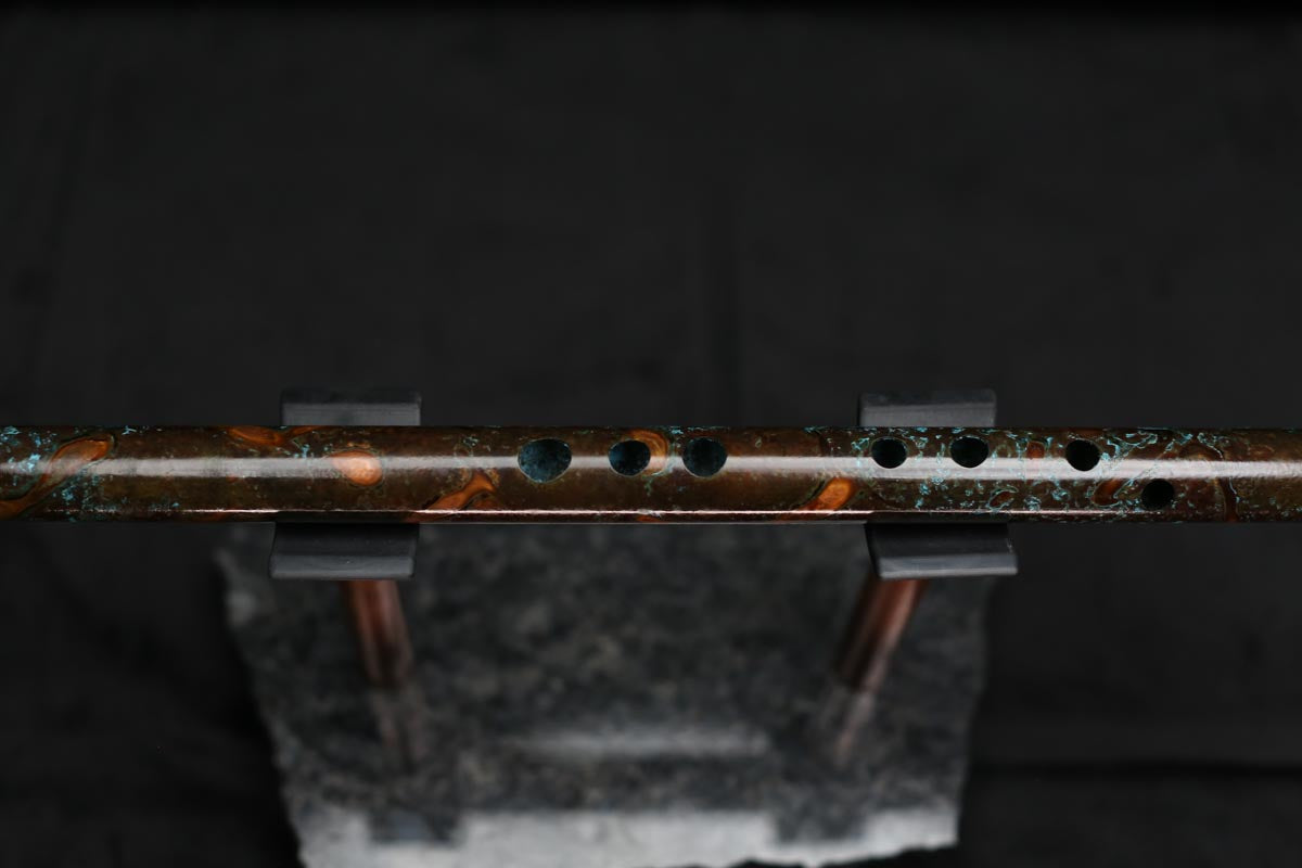 Copper Flute #LE0045 in Turquoise Burl | Lullaby Edition