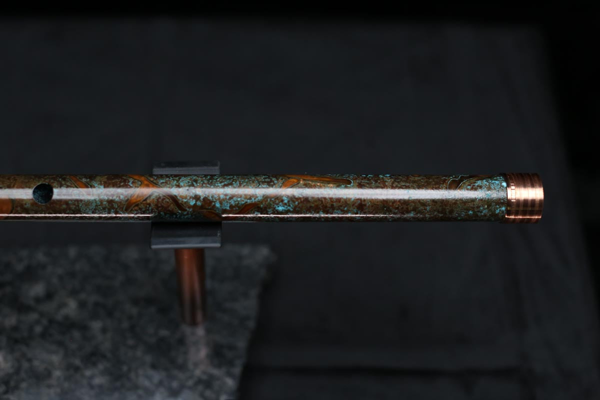 Copper Flute #LE0045 in Turquoise Burl | Lullaby Edition