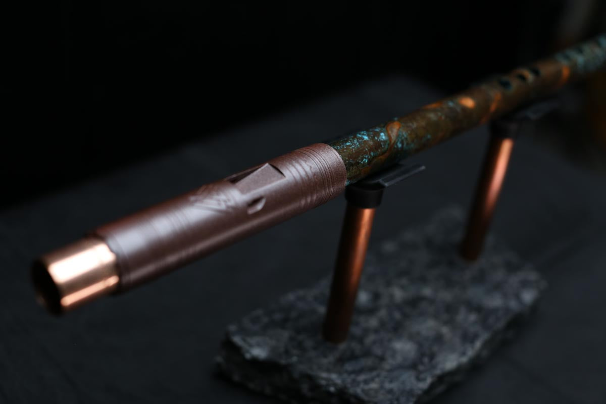 Copper Flute #LE0045 in Turquoise Burl | Lullaby Edition
