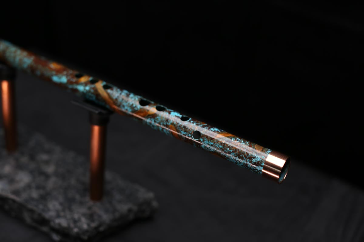 Copper Flute #LE0046 in Turquoise Burl | Lullaby Edition