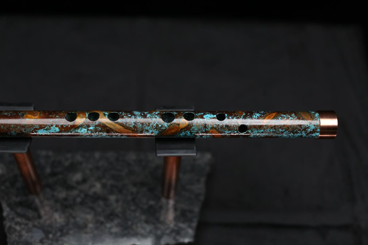 Copper Flute #LE0046 in Turquoise Burl | Lullaby Edition