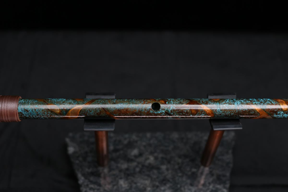 Copper Flute #LE0046 in Turquoise Burl | Lullaby Edition