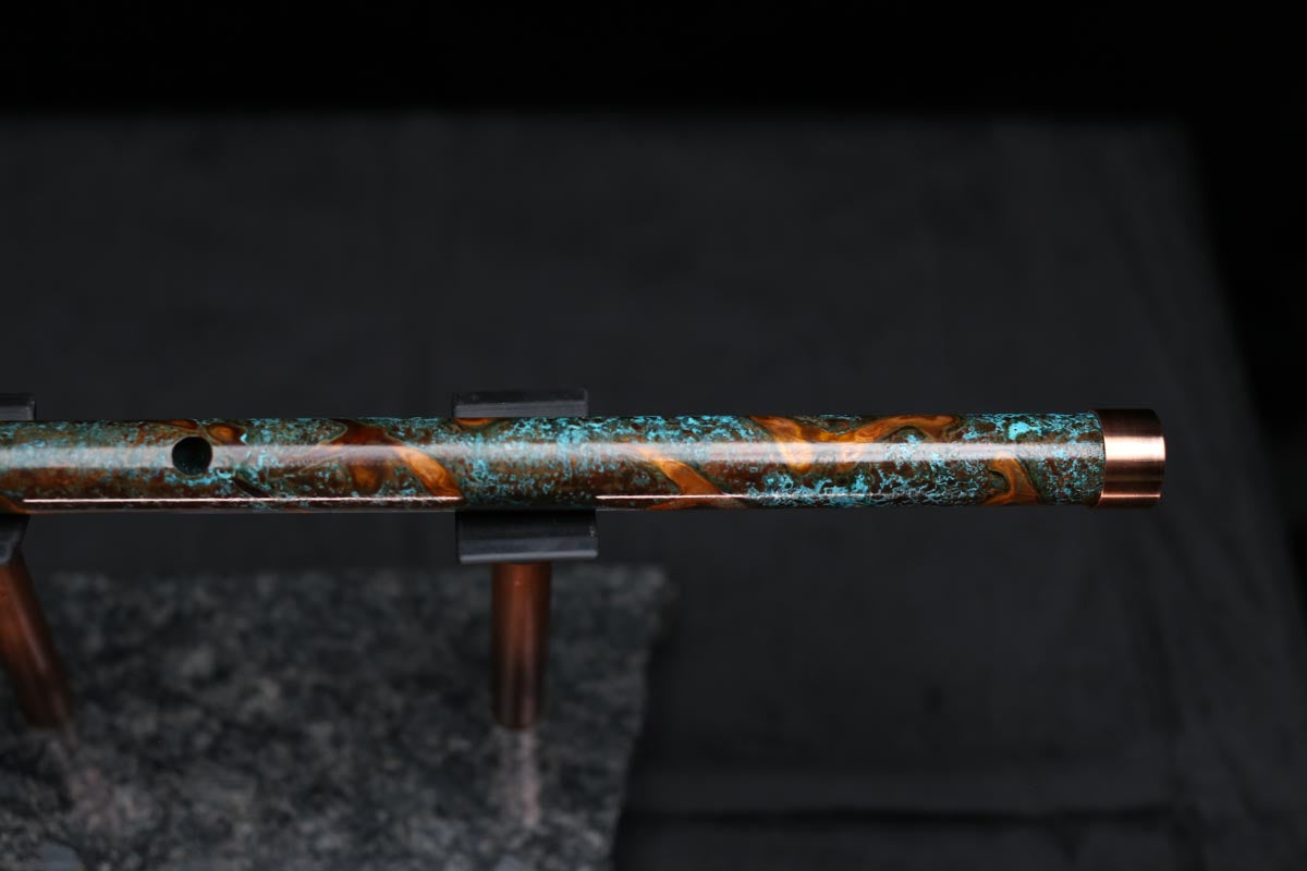 Copper Flute #LE0046 in Turquoise Burl | Lullaby Edition