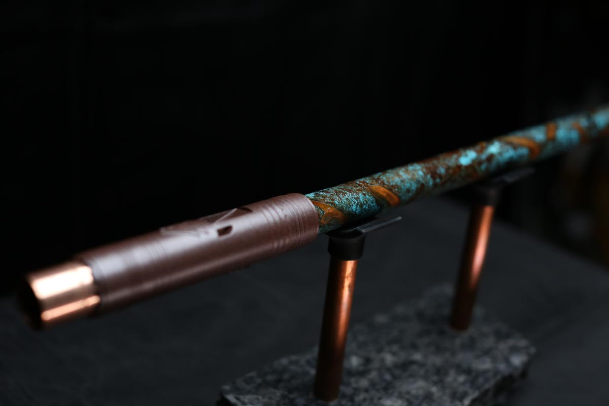 Copper Flute #LE0046 in Turquoise Burl | Lullaby Edition
