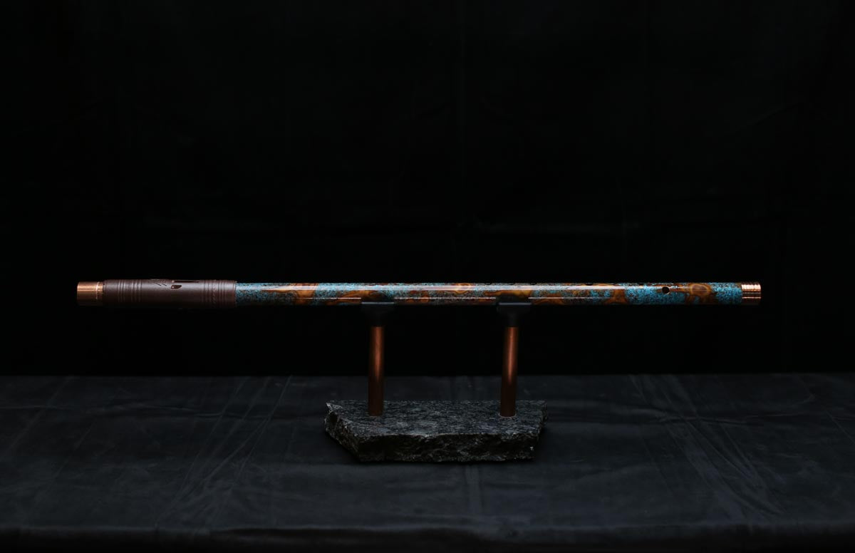 Copper Flute #0083 in Turquoise Burl | Low C
