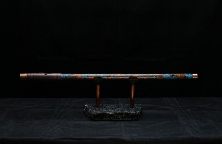 Copper Flute #0083 in Turquoise Burl | Low C