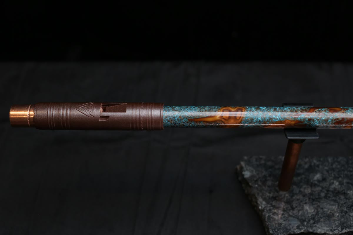 Copper Flute #0083 in Turquoise Burl | Low C