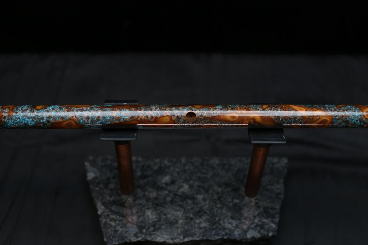 Copper Flute #0083 in Turquoise Burl | Low C