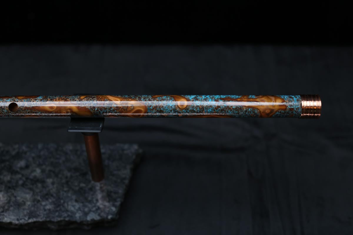 Copper Flute #0083 in Turquoise Burl | Low C