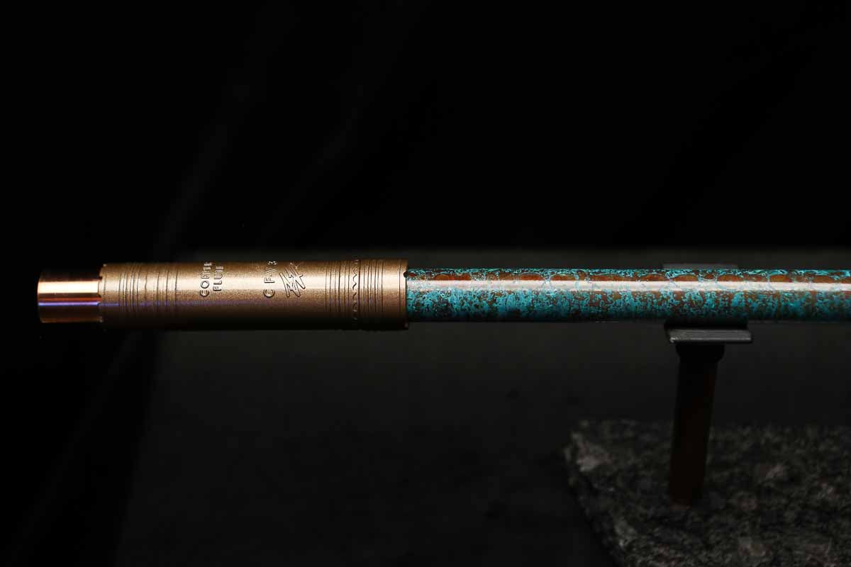 Low C Copper Flute #202 in Turquoise Ocean Mist