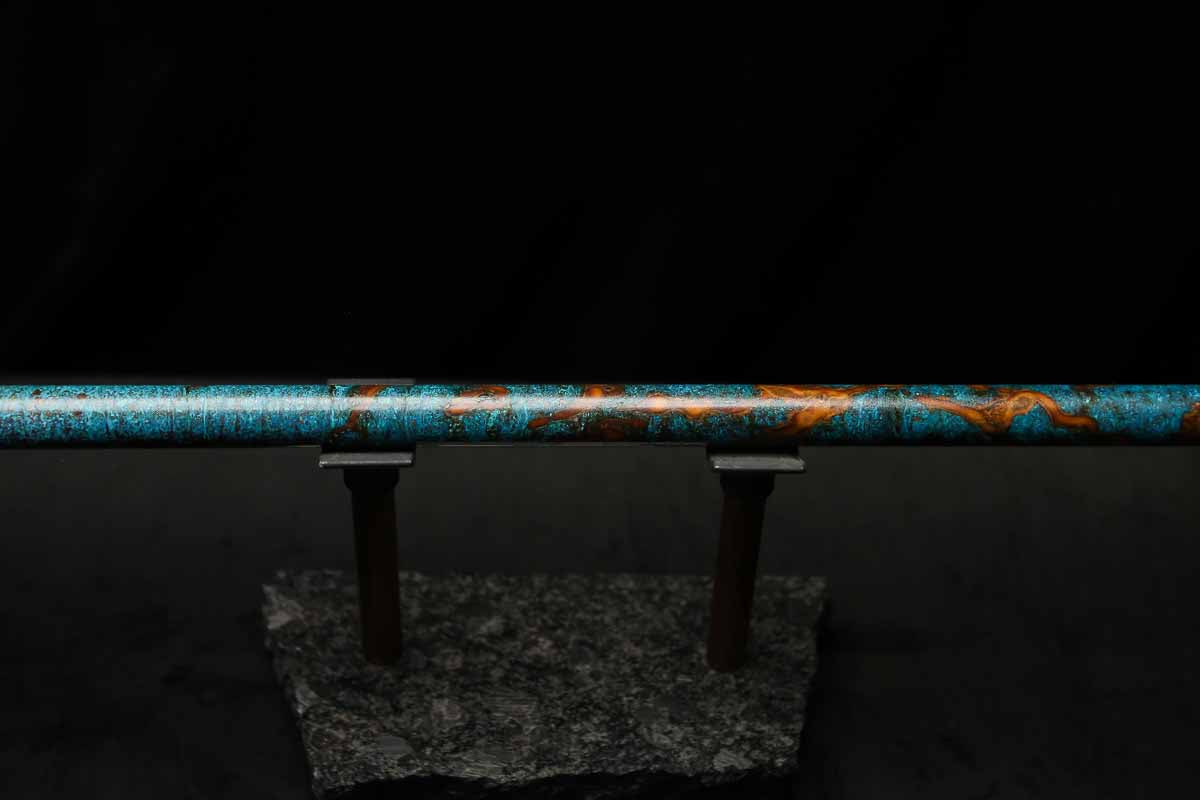 Low C Copper Flute #203 in Turquoise Copper Burl