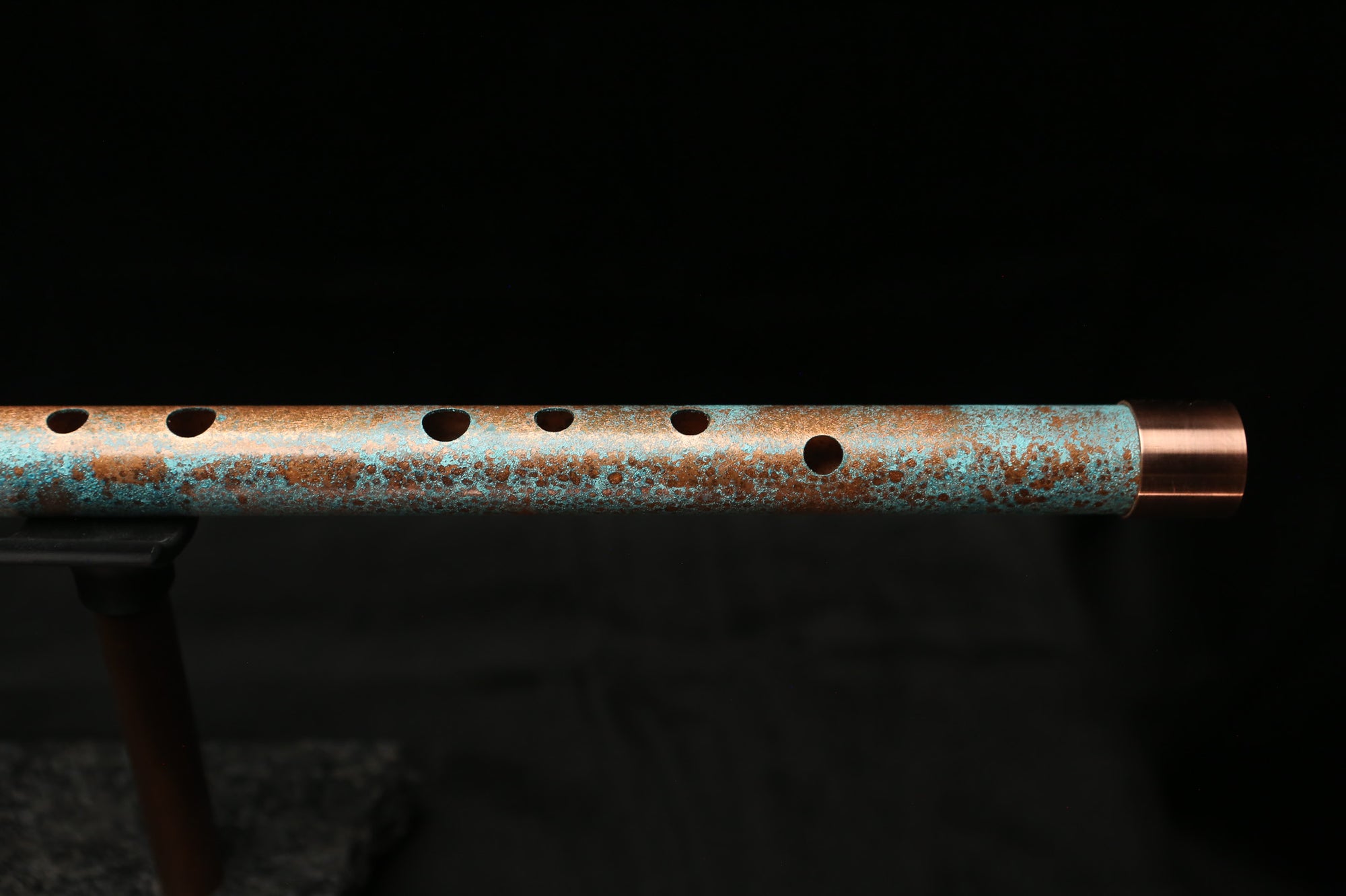 Low D Copper Flute #LDC0001 in Jeweled Relic