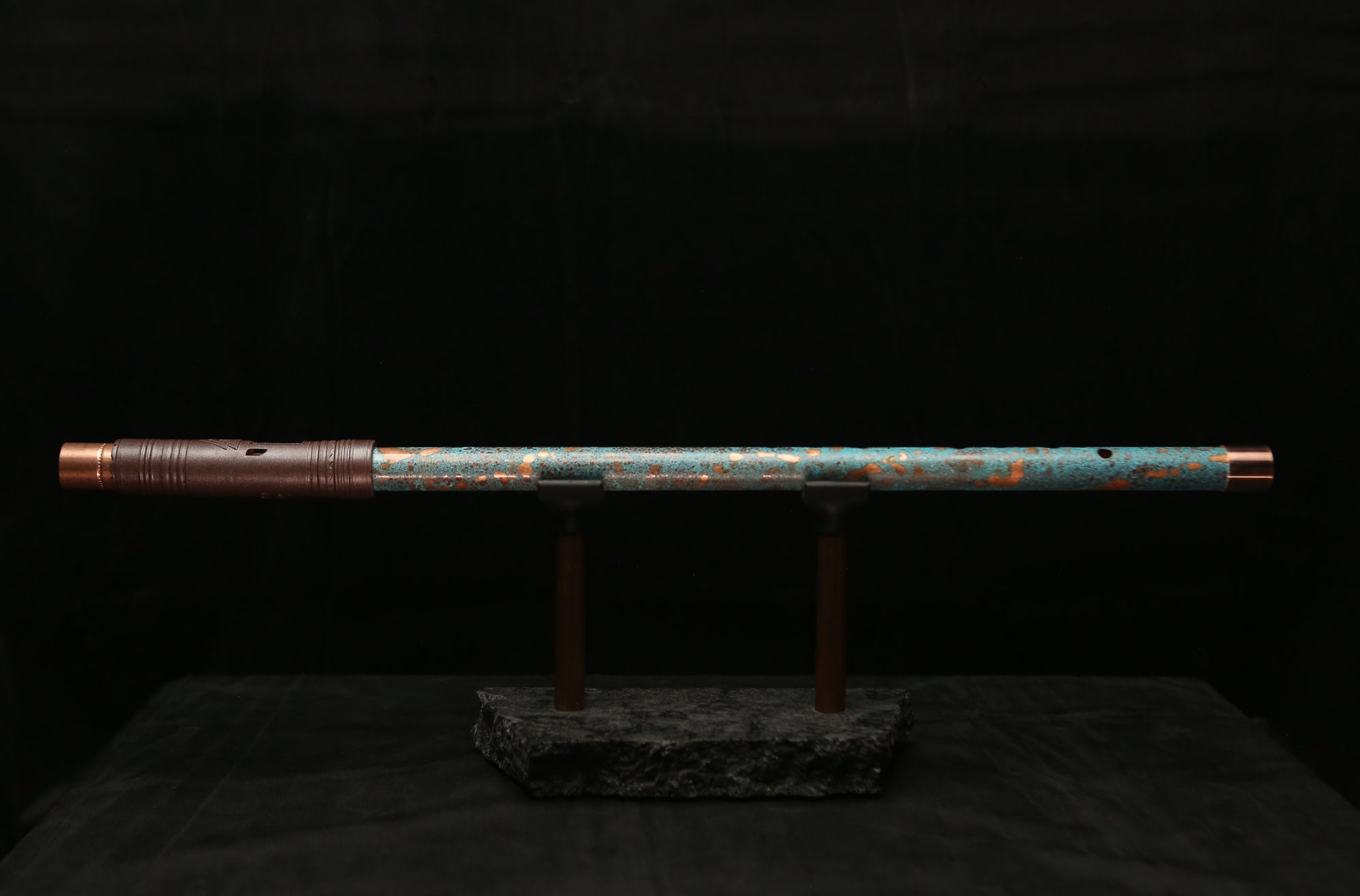 Low D Copper Flute #LDC0002 in Turquoise Reef