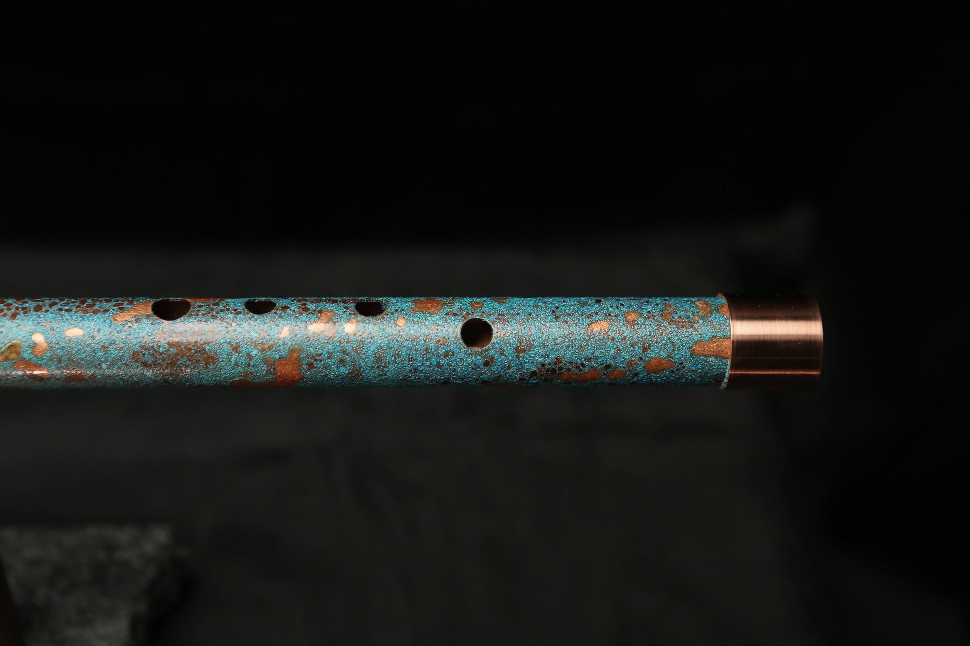 Low D Copper Flute #LDC0002 in Turquoise Reef