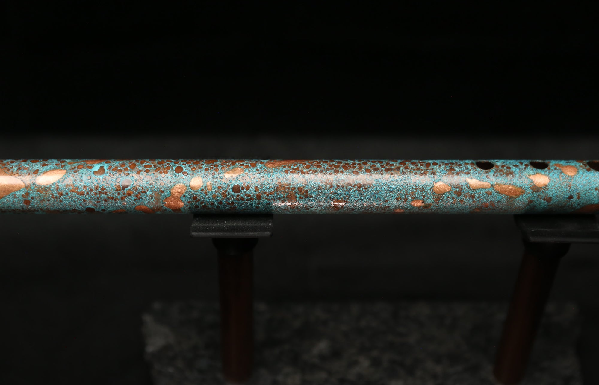 Low D Copper Flute #LDC0002 in Turquoise Reef