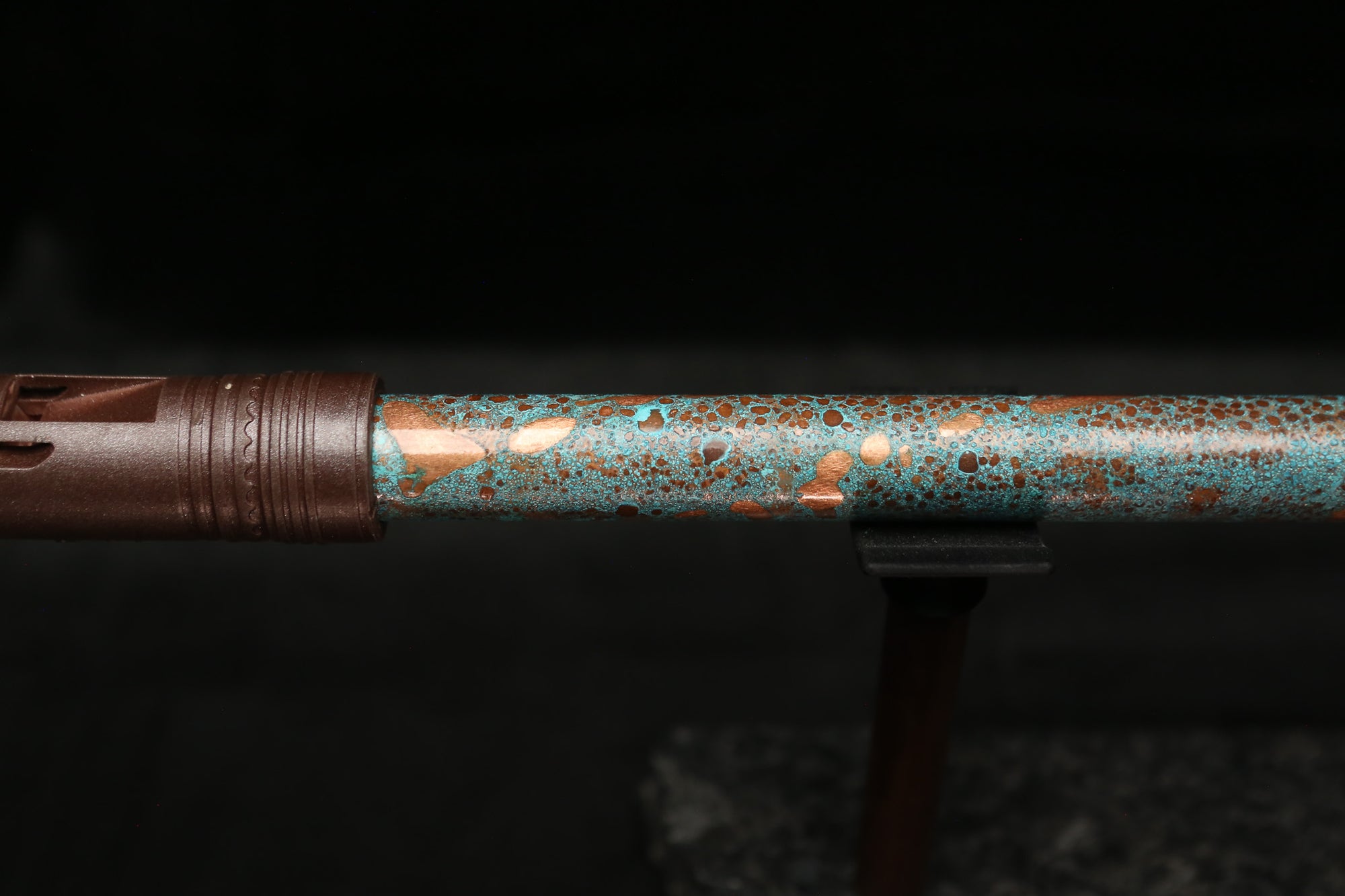 Low D Copper Flute #LDC0002 in Turquoise Reef