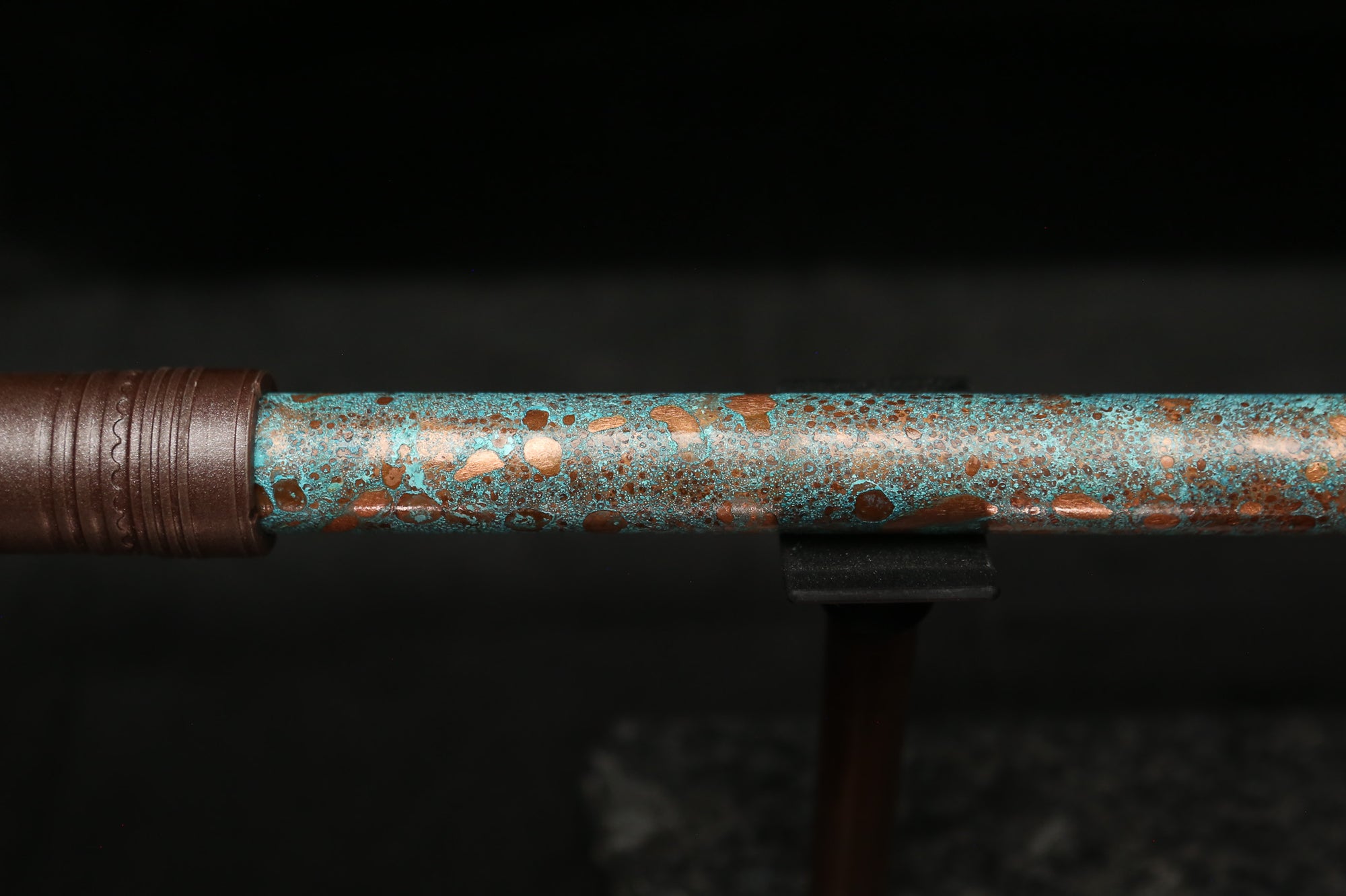 Low D Copper Flute #LDC0002 in Turquoise Reef