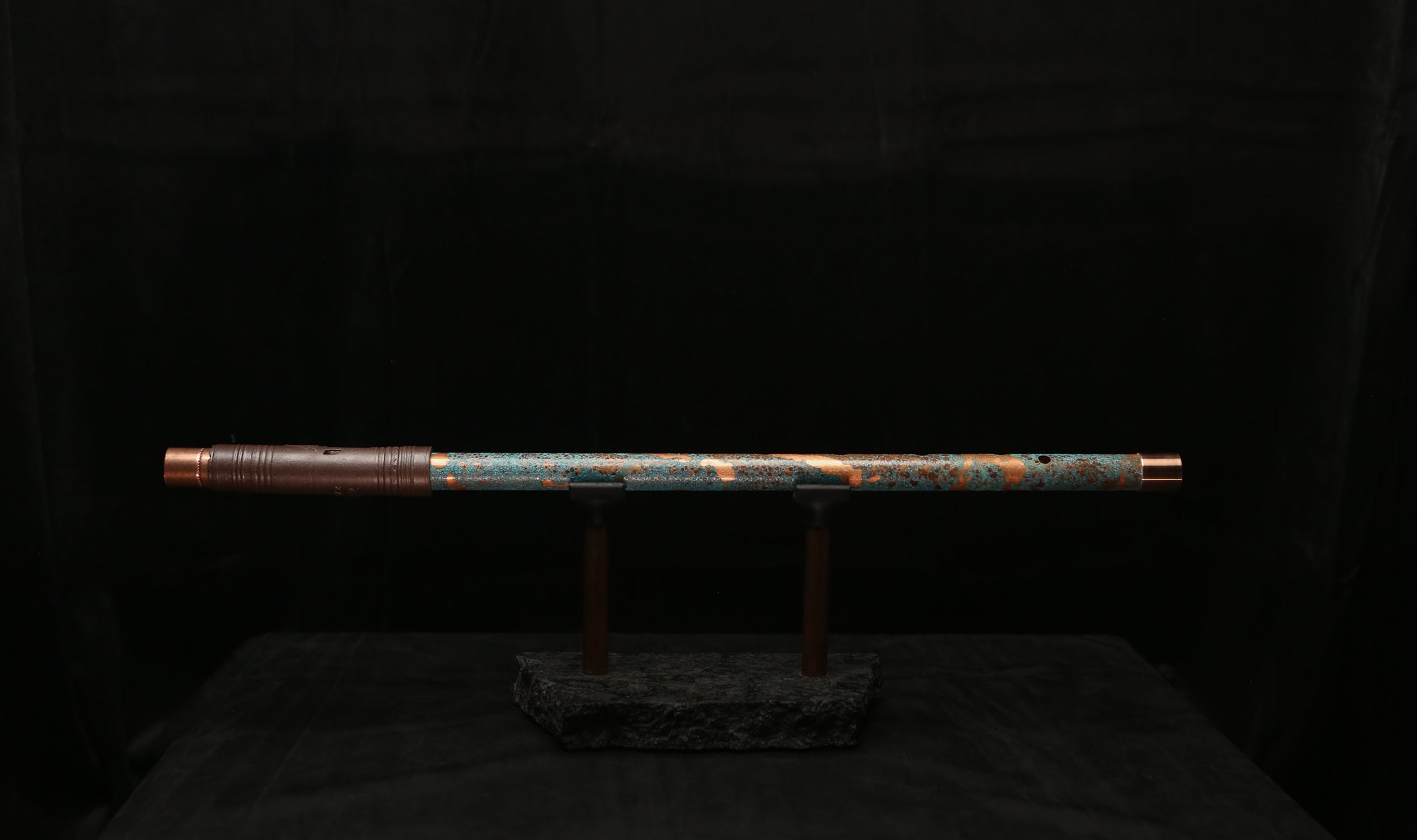 Low D Copper Flute #LDC0003 in Turquoise Reef