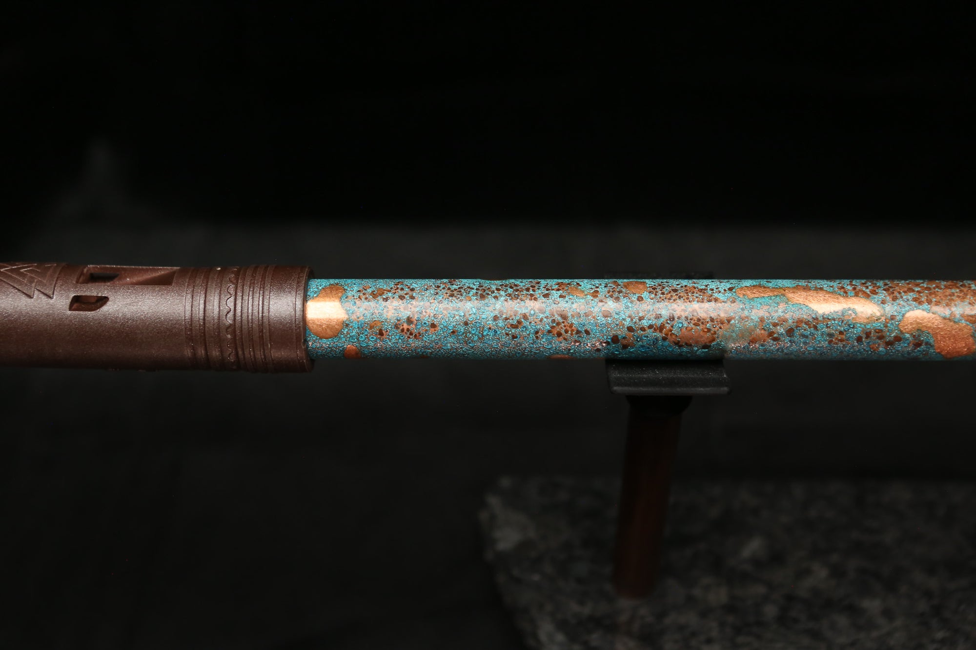 Low D Copper Flute #LDC0003 in Turquoise Reef