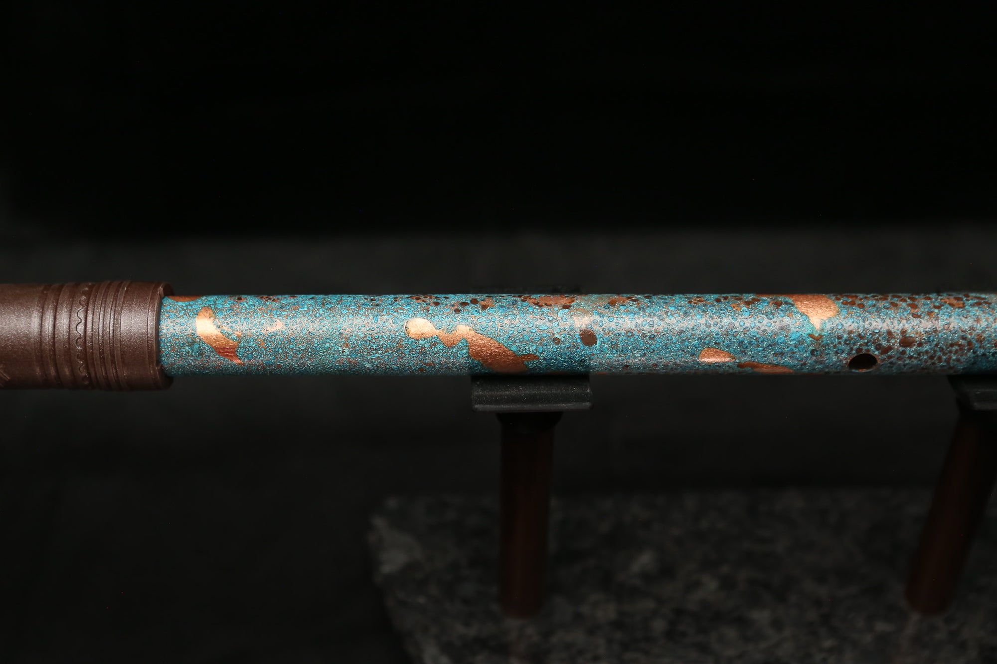 Low D Copper Flute #LDC0003 in Turquoise Reef
