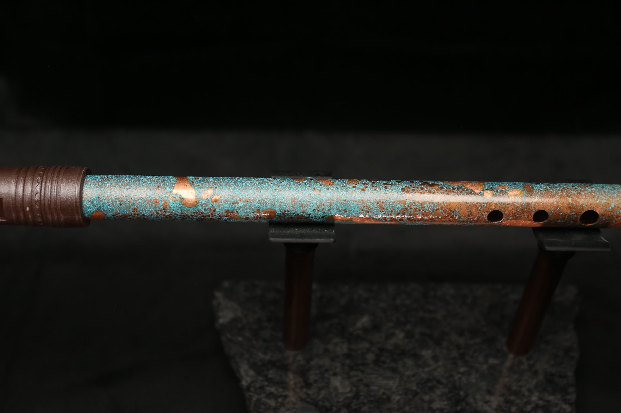Low D Copper Flute #LDC0003 in Turquoise Reef