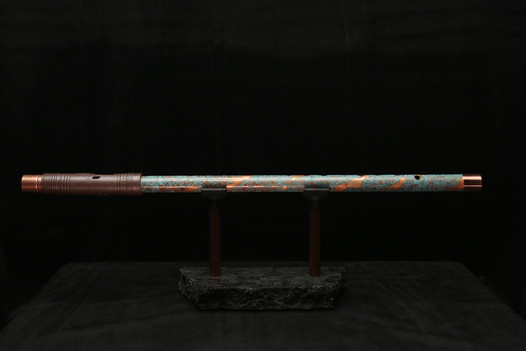 Low D Copper Flute #LDC0004 in Turquoise Reef