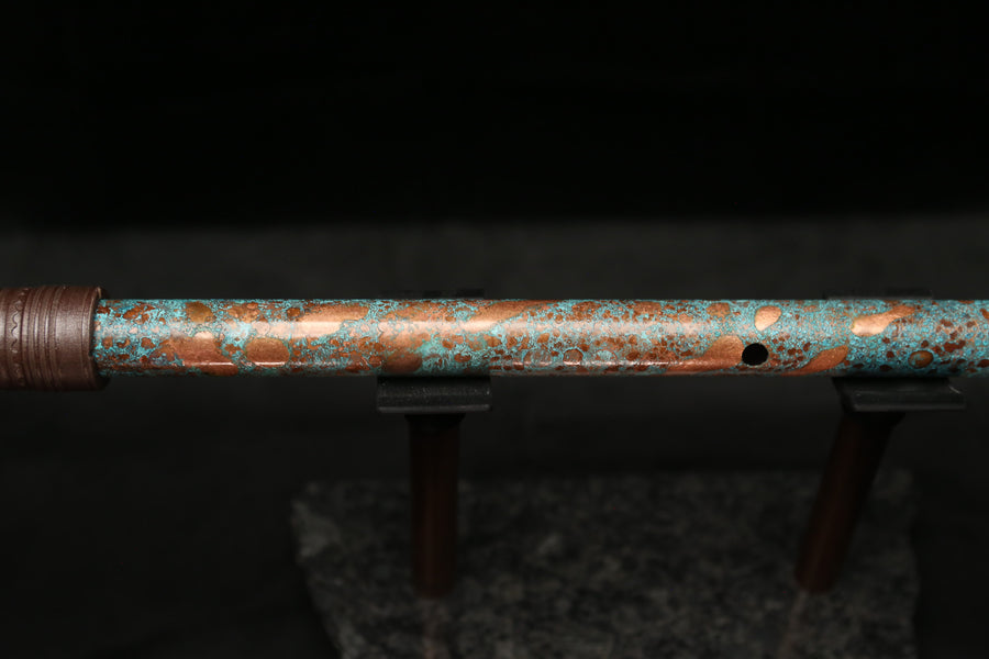Low D Copper Flute #LDC0004 in Turquoise Reef