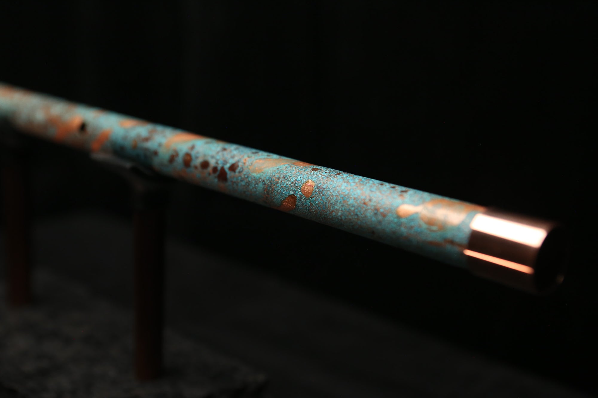 Low D Copper Flute #LDC0004 in Turquoise Reef