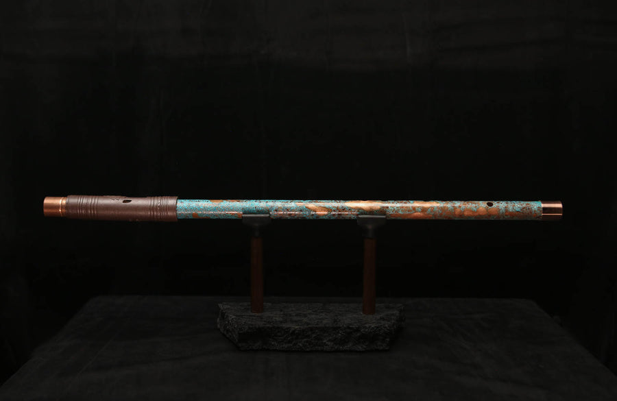 Low D Copper Flute #LDC0007 in Turquoise Reef