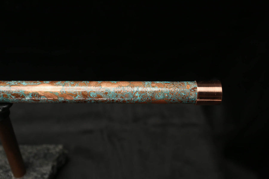 Low D Copper Flute #LDC0007 in Turquoise Reef